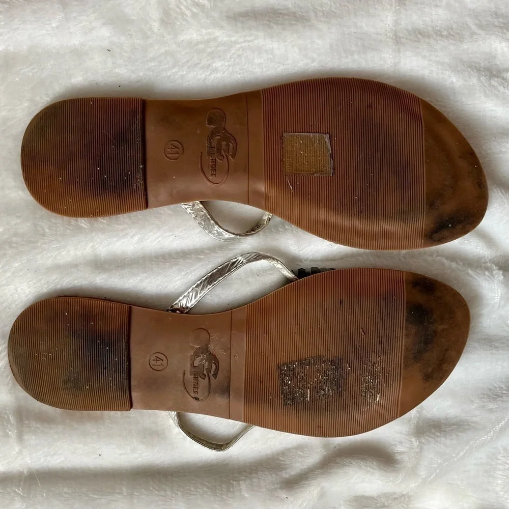 EG Shoes Leopard Bow Flip Flops Size 41
